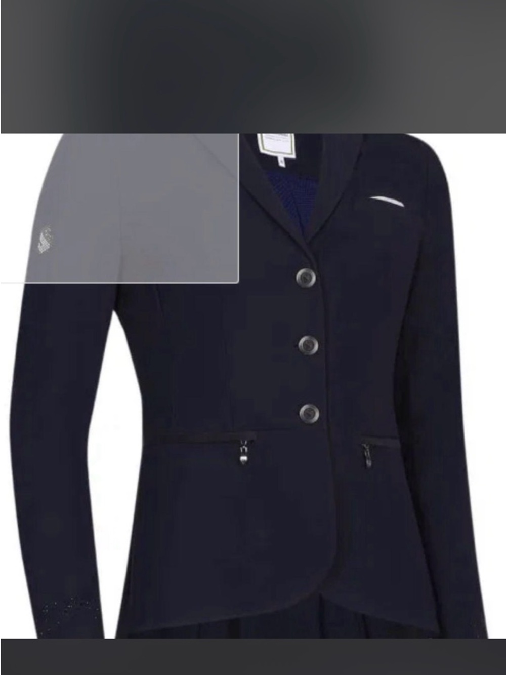 Navy Structured Riding-Style Blazer Jacket